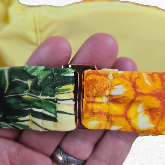 Anthropologie Pina Colada Pineapple One Shoulder Modest Bikini Top Size XS - Picture 6 of 7